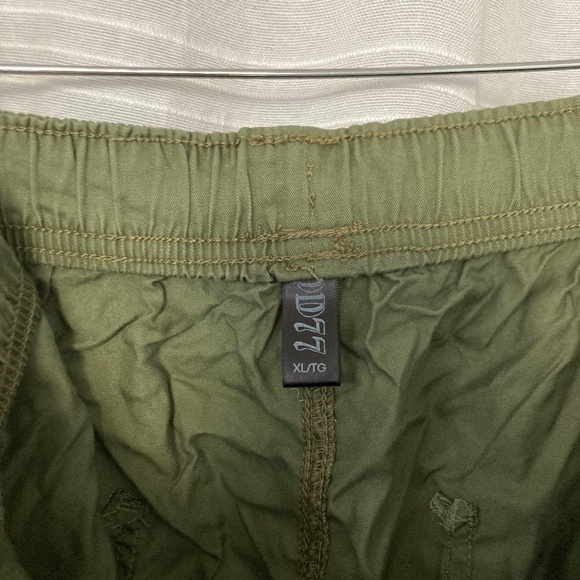 3/$10 SALE Green Fabric Drawstring Shorts - Picture 2 of 4